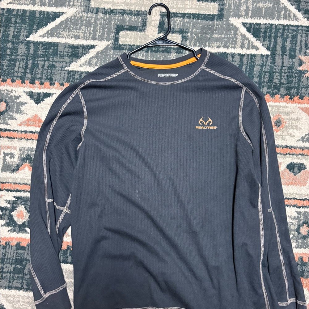 Realtree Men's Dark Gray Long Sleeve Tee